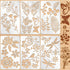 Lewtemi 6 Pcs Mixed Metal Stencil Wood Stencil Templates Stencils for Journaling Wood Burning Stencils for Wood Carving Drawing Engraving Scrapboo...