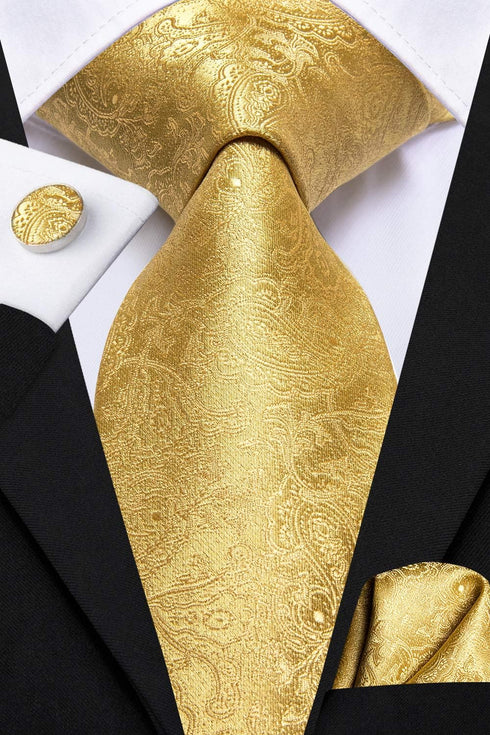 Hi-Tie Men Ties Bowtie Set Woven Silk Necktie Bow Tie and Pocket Square Cufflinks Set with Tie Clip or Flower Lapel Pin...
