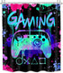 Boys Gamer Shower Curtain Kids Gaming Cool Video Game Teal Neon Controller Bathroom Decor Colorful Graffiti Gamepad Teen Men Unique Cool 72Wx72H B...