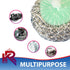 Amazon Brand | Pack of 4 | Ring King Stainless Steel-Wrapped Sponge Scrubbers | Heavy Duty Scouring Pads - Individually Wrapped for Dishes Pots, P...