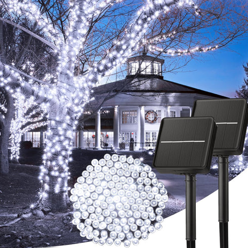 Solar String Lights Outdoor, 2 Pack Total 80 FT 200 LED Solar Powered String Lights with 8 Lighting Modes, Waterproof Patio Lights, Outdoor Solar ...