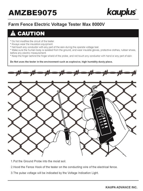 Neon Fence Electric Voltage Tester Max 8000V, Electric Fence Fault Finder...