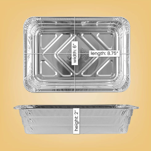 PLASTICPRO Disposable 2 LB Aluminum Takeout Tin Foil Baking Pans 6'' X 8'' X 2'' Inch Bakeware - Cookware Perfect for Baking Cakes,Brownies,Bread,...