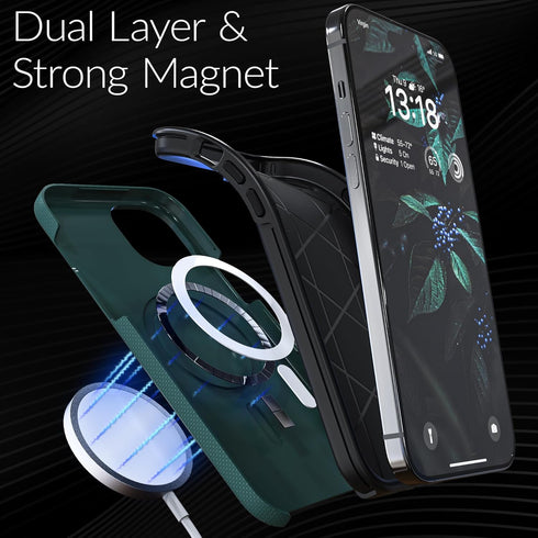 Crave Dual Guard for iPhone 15 Plus Case, Compatible with MagSafe Shockproof Protection Dual Layer Case for Apple iPhone 15 Plus (6.7") - Forest G...