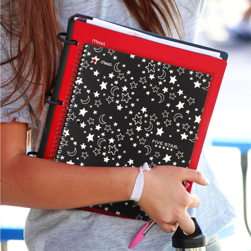 Five Star Spiral Notebook, 1 Subject, Wide Ruled Paper, 10-1/2" x 8", 80 Sheets, Glow, 1 Count (930020F)...