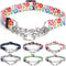 Martingale Collar, Training Dog Collar, Stainless Steel Chain Pet Collar for No Pull Dog Walking Flowers Design Large Medium Small Dogs (XL, White...