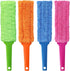 4 Pack Microfiber Dusters - 15 Inch Length, Flat Design, Electrostatic Dust Adsorption, Detachable and Washable, Feather Duster for Cleaning Gap, ...