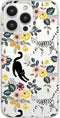 Blingy's Compatible for iPhone 13 Pro Max Case (6.7 inch), Cute Cat Style with Flower Pattern Fun Floral Animal Design Transparent Soft TPU Protec...