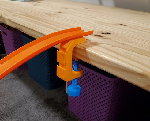 SpeedFreakCNC 1/64 Scale Track C Clamp Mount Compatible with Hot Wheels & Matchbox Track Sets...