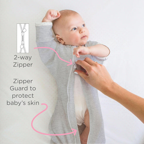 SwaddleDesigns Transitional Swaddle Sack, Arms Up Half-Length Sleeves & Mitten Cuffs, Swaddle for Newborn Transition to Baby Sleep Sack Wearable B...
