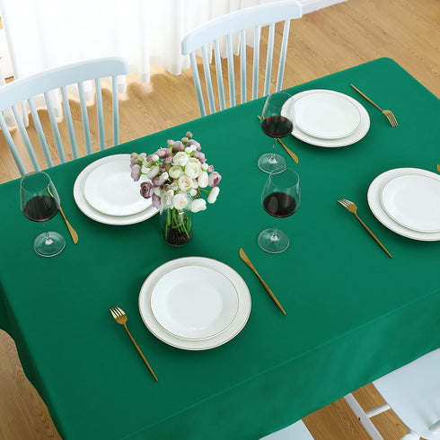 FOLINS&HOME Green Rectangle Tablecloth 60 x 84 Wrinkle Free Waterproof Polyester Table Cloths, Spillproof Heavy Duty and Washable Table Cover for ...