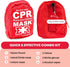 Adult and Infant CPR Mask Combo Kit – Includes 2 CPR Masks with One-Way Valves, Pair of Vinyl Gloves, 2 Alcohol Prep Pads – Portable Emergency CPR...