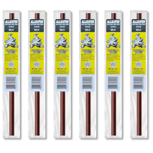 Buffalo Bob's Meat Sticks (6 Pack) - Alligator- Mild...