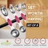 Spring Chef Pink Stainless Steel Magnetic Measuring Spoons Set of 8 with Leveler, Dual Sided Teaspoon & Tablespoon Measuring Set for Dry and Liqui...
