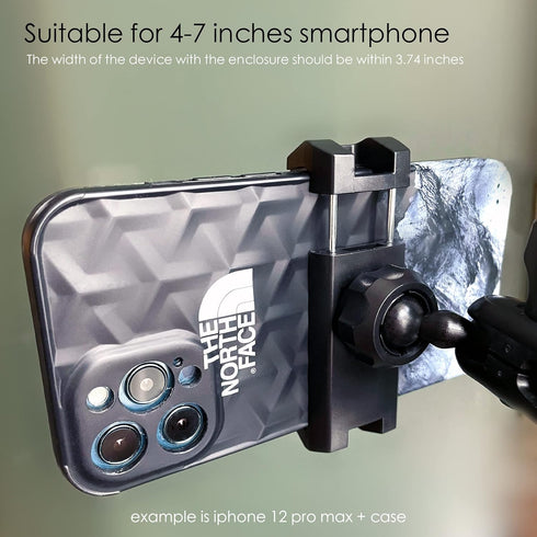 Universal Mirror Shower Phone Holder, Multi-Directional Dual 360 Degree Rotating Suction Cup Phone Wall Mount stand, Tiktok Youtube Vlog Video Rec...