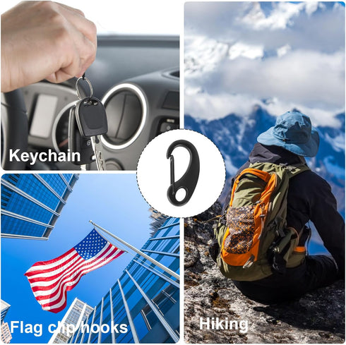 12Pack Carabiner Clips Spring Snap Hook Buckle Clasps for Flag Pole Clips Marine Clips Ropes Dog Leashes Hiking...
