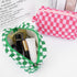 2 Pieces Makeup Bag Pouch Checkered Cosmetic Bag Pink Green, Travel Toiletry Bag Organizer Cute Makeup Brushes Storage Bag for Women...