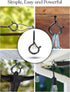Brightech String Light Screw Hooks - Ceiling Hooks for Hanging Solar, Plug-in Lights, Outdoor String Lights - Q Hooks with Safety Buckle Design fo...