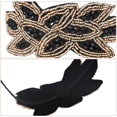 Tatuo 3 Pieces 1920s Flapper Headbands for Women 20s Vintage Headpiece Rhinestone Beaded Leaf Hairband Hair Accessory...