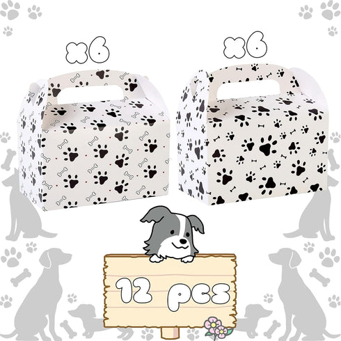 Puppy Dog Pet Gift Treat Boxes Paw Patrol Birthday Decorations 12 Pack Dog Party Favor Boxes for Kids Birthday Party Baby Shower Decorations...