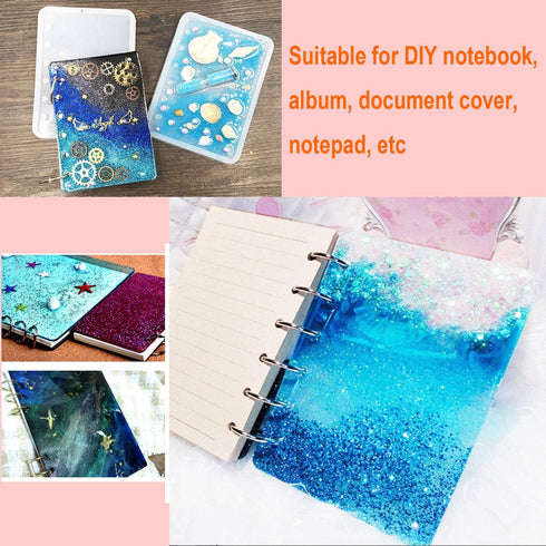 Markeny 3 Pieces Notebook Cover Resin Casting Molds for A5 A6 A7 for Notebook Epoxy Resin DIY...