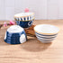 Japanese Rice Bowl Set of 4 Ceramic Sushi Bowls for Soup Oats...