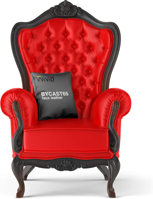 VViViD Red Weatherproof Faux Leather Finish Marine Vinyl Fabric (1.5ft x 54")...