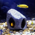 Aquarium Hideaway Rock Cave for Aquatic Pets to Breed, Play and Rest, Safe and Non-Toxic Ceramic Fish Tank Ornaments, Decor Stone for Betta...