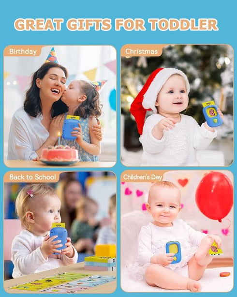 English Talking Flash Cards Educational Toys, Toddler Speech Therapy Toys, 112 Pcs Double-Side Cards (224 Sight Words) Sensory Toys Gifts for 1 2 ...