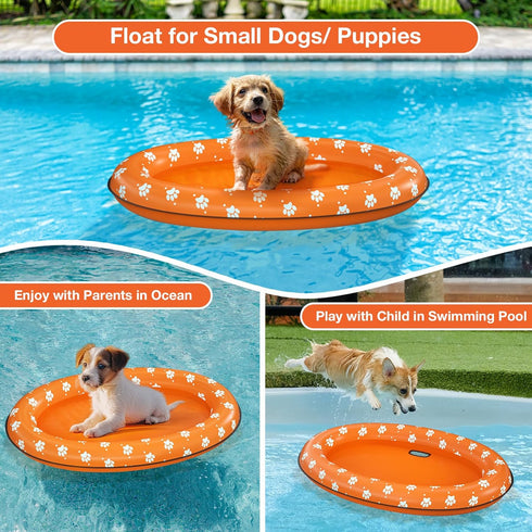Pet Soft Dog Float Raft - Inflatable Dog Swimming Float for Summer (Small, Orange)...