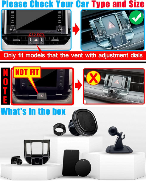 Car Phone Holder Stand Mount Only for (Toyota RAV4 2019-2024 Premium XLE, Adventure, TRD Off-Road, Limited, Hybrid XSE) Must with Adjustment Wheel...
