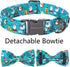 ARING PET Christmas Dog Collar-Cotton Winter Dog Collar with Bow, Adjustable Blue Christmas Tree Pet Collar Puppy Collars with Metal Buckle...