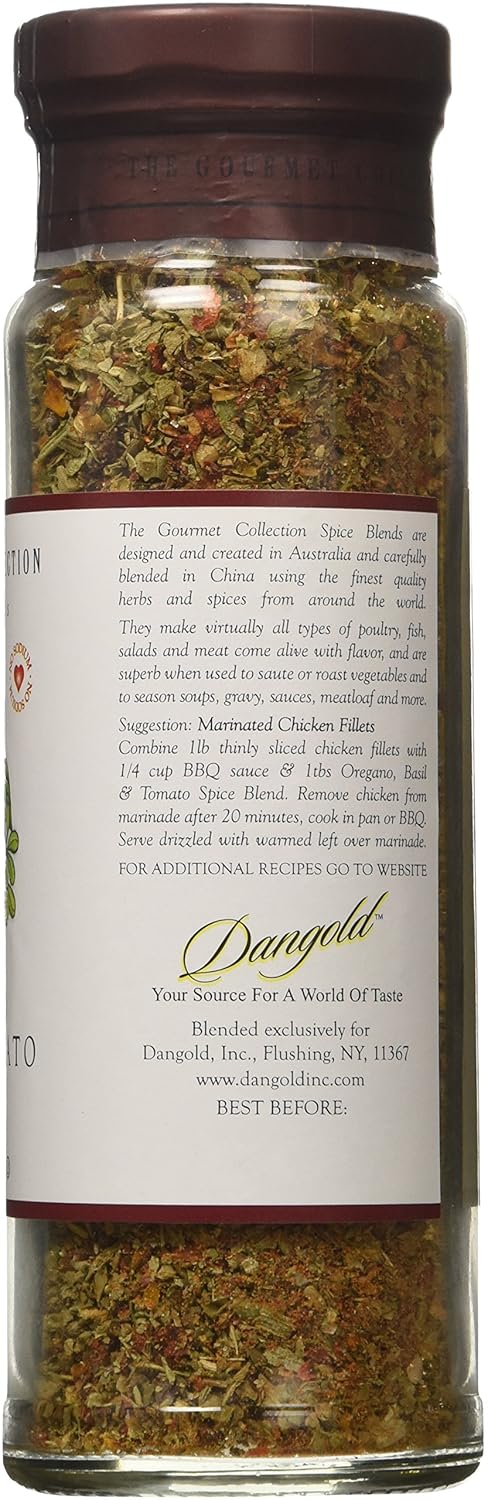 The Gourmet Collection Spice & Seasoning Blend Oregano Basil & Tomato Spice Blend Greek, Mediterranean, Italian Herb Seasoning Salt Free 156 Servi...