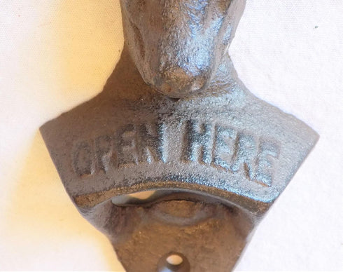 Wall Mounted Bottle Opener, Cast Iron Deer Head Bottle Opener, Beer Beverage Bottle Cap Opener, Vintage Rustic Style Wall Hanging Opener, Bar Farm...
