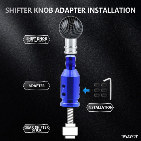 Shifter Knob Adapter M12x1.25 Shift Knob Adapter Aluminum Alloy Shifter Knob Adapter Kit for Most Non-Threaded Manual Transmission (Blue)...