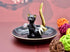 Happy Cat Posture Trinket Tray Decorative Ring Holder Jewelry Storage Dish Black/Golden Tail...