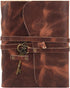 Leather Journal with lined Deckle Edge Paper 8x6 inch and Vintage Key/Handmade Writing Notebook Diary/Bound Daily Notepad for Men & Women Medium, ...
