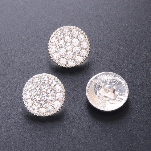 Jerler 10 Pcs Sliver Rhinestone Buttons Crystal Embellishments Sew on Clothing Buttons...