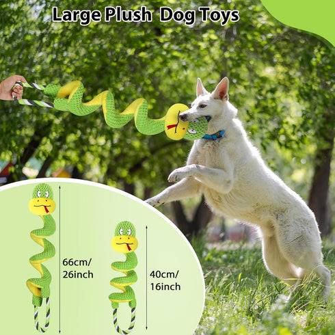 Squeaky Dog Toys for Large Dogs, Interactive Tug of War Puppy Toys with Pull Rope, Stuffed Pet Dog Toys with Soft Fabric Suitable for Small, Mediu...