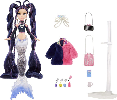 MERMAZE MERMAIDZ™ Winter Waves Nera™ Mermaid Fashion Doll with Color Change Fin, Glitter-Filled Tail and Accessories...