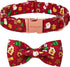 ARING PET Christmas Dog Collar, Cute Santa Claus Dog Collar with Bowtie, Cotton Red Christmas Dog Collar Bow with Metal Buckle for Small Medium La...