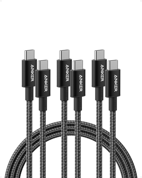 Anker 333 USB C to USB C Cable (6ft 100W, 3-Pack), USB 2.0 Type C Charging Cable Fast Charge for MacBook Pro 2020, iPad Pro 2020, iPad Air 4, Sams...