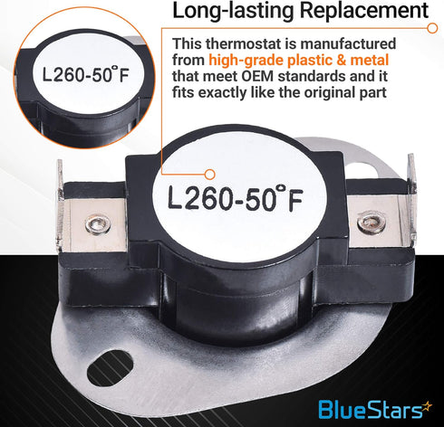 DC96-00887A & DC47-00018A Dryer Thermal Fuse and Thermostat Kit Replacement by BlueStars – Exact Fit For Whirlpool & Samsung Dryers - Replaces DC96-00887C PS4276292 PS4205217