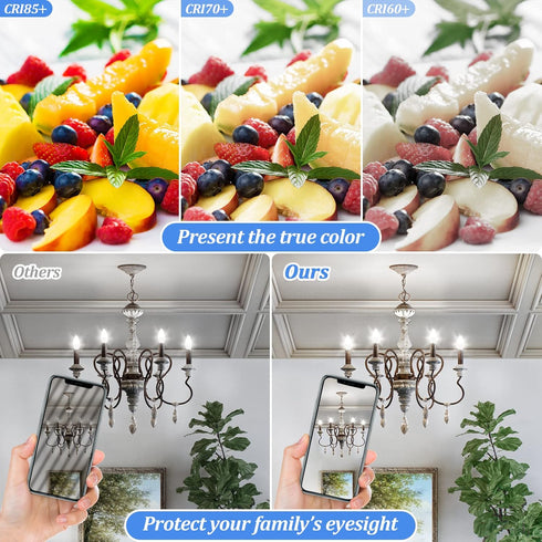 Brightever Candelabra 40W Equivalent LED Light Bulbs, 4W Candle Light Bulbs with Small E12 Base, Daylight White 5000K Ceiling Fan Lightbulbs, Type...