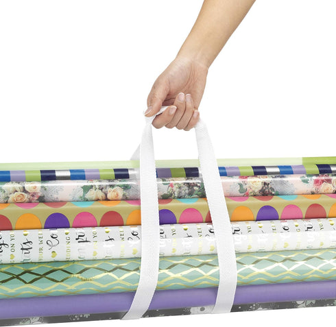 Whitmor 6044-4924 Clear Gift Wrap Organizer - Zippered Storage for 25 Rolls...