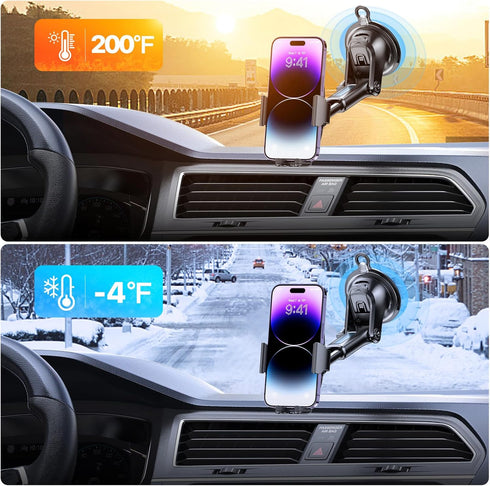 Miracase 3-in-1 Cell Phone Holders for Your Car, Universal Car Phone Holder Mount for Car Dashboard Air Vent Windshield Compatible with iPhone 15 ...