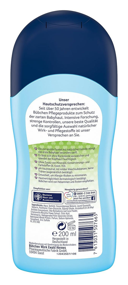 Buebchen Baby Shampoo with wheat protein and camomile 200 ML...