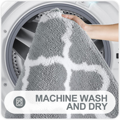 OLANLY Bathroom Rugs 24x16, Soft and Absorbent Microfiber Bath Rugs, Non-Slip Shaggy Shower Carpet, Machine Wash Dry, Bath Mats for Bathroom Floor...