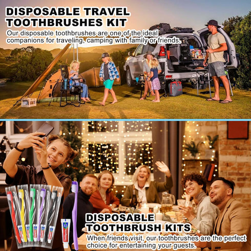 20pcs Disposable Toothbrushes with Toothpaste,Single Use Toothbrush with Toothpaste Individually Wrapped Disposable Travel Toothbrushes Kit Bulk f...