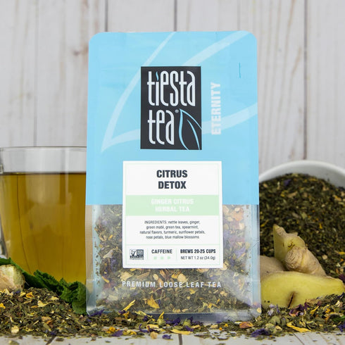 Tiesta Tea - Ginger Citrus Herbal Loose Leaf Tea, Lemon Ginger Tea with Mint and Chamomile, Caffeine-Free, Brew Hot or Iced, Makes Up to 25 Cups, ...